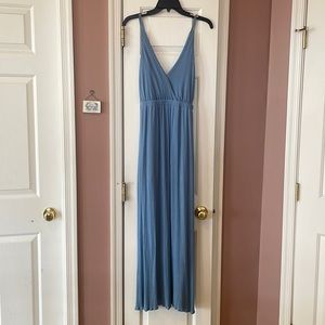 Lulu’s lost in paradise slate blue maxi dress